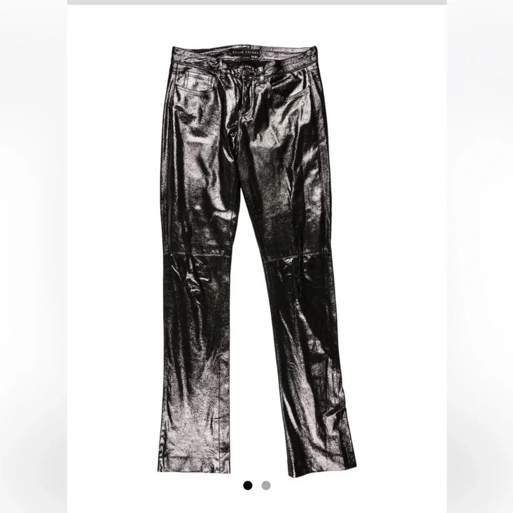 Ralph Lauren black label metallic black pants size 2 - Picture 10 of 12